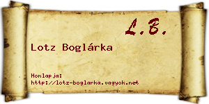 Lotz Boglárka névjegykártya